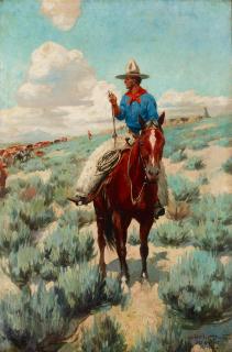 William Herbert Dunton - J-D Outfit 30 x 20 in. framed 40 x 30 in.