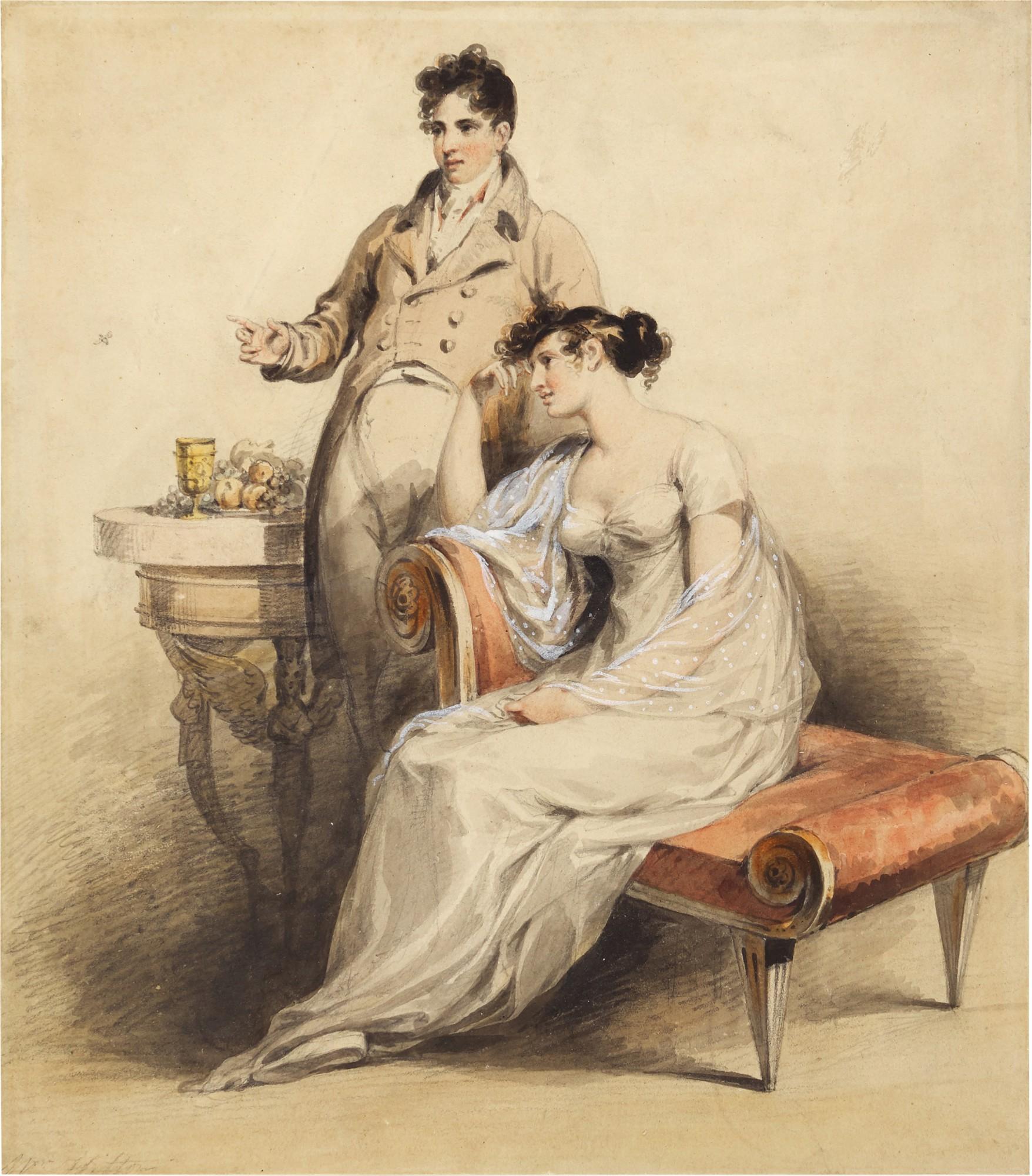 William Hilton - Portrait of Peter de Wint (1784-1849) and Harriet Hilton, later Mrs Peter de Wint (1791-1866)