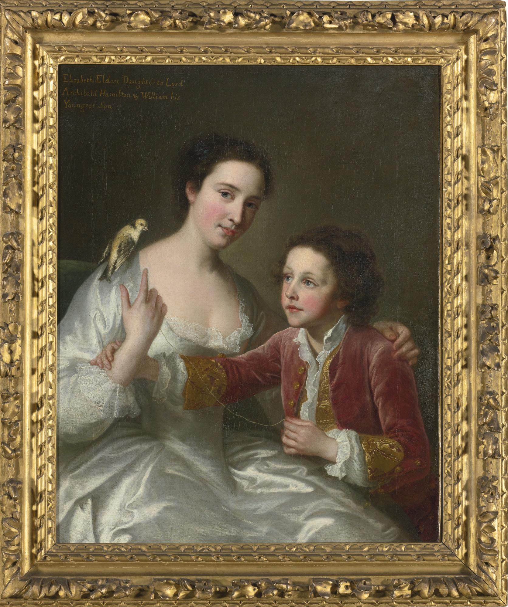 William Hoare of Bath, R.A. - Portrait Of Elizabeth Hamilton, Later Countess Of Warwick (1720–1800), And Her Brother William Hamilton (1730–1803), The Eldest Daughter And Youngest Son Of Lord Archibald Hamilton