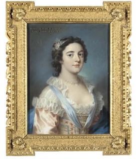 William Hoare Of Bath, R.A. - Portrait of Henrietta, Countess of Abergavenny, half-length, in a masquerade dress and pearl jewellery