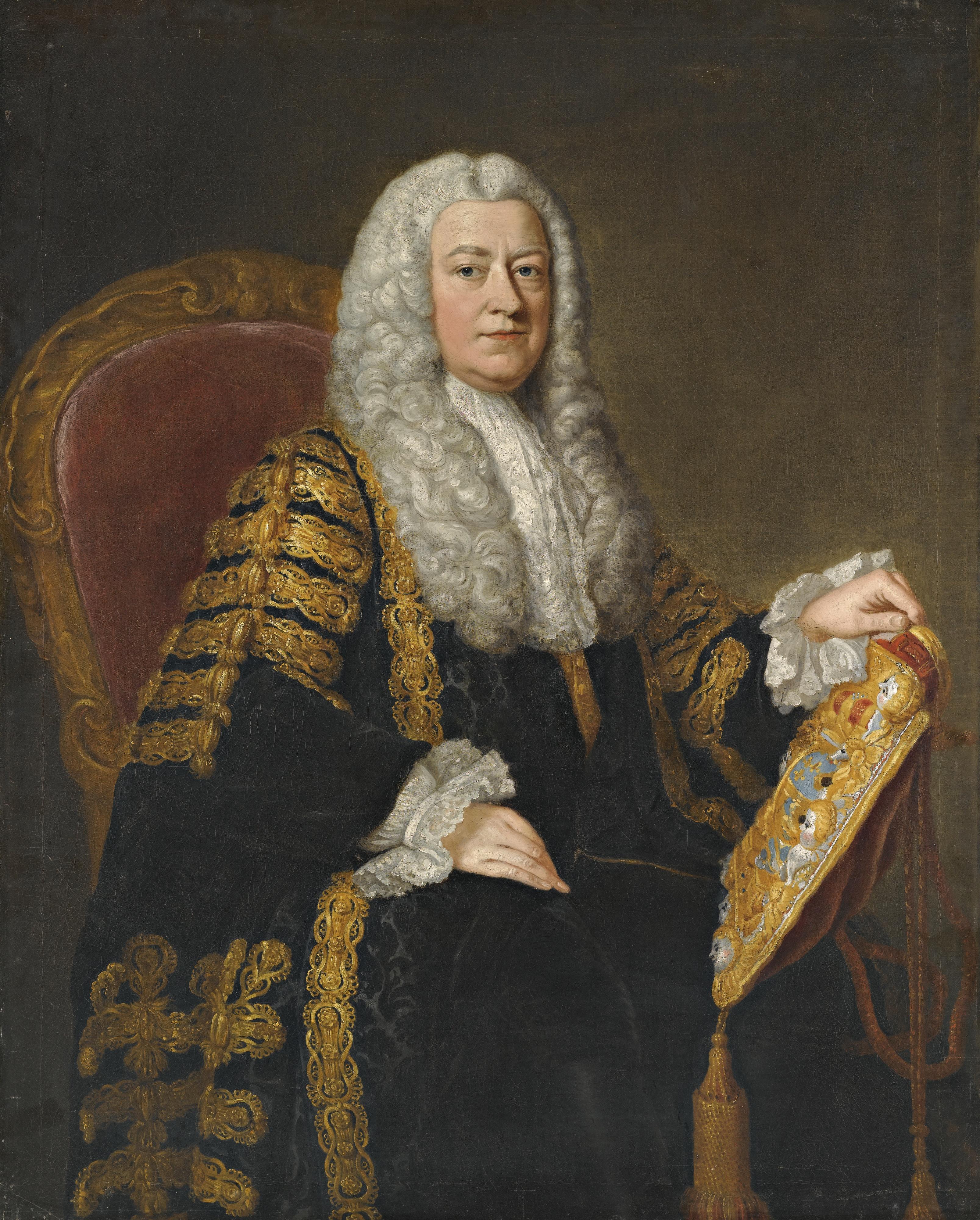 William Hoare Of Bath R.A. - Portrait Of  Philip Yorke, 1St Earl Of Hardwicke (1690-1764)