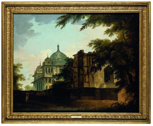 William Hodges, R.A. - A View of a Mosque at Mounheer\' [Maner]