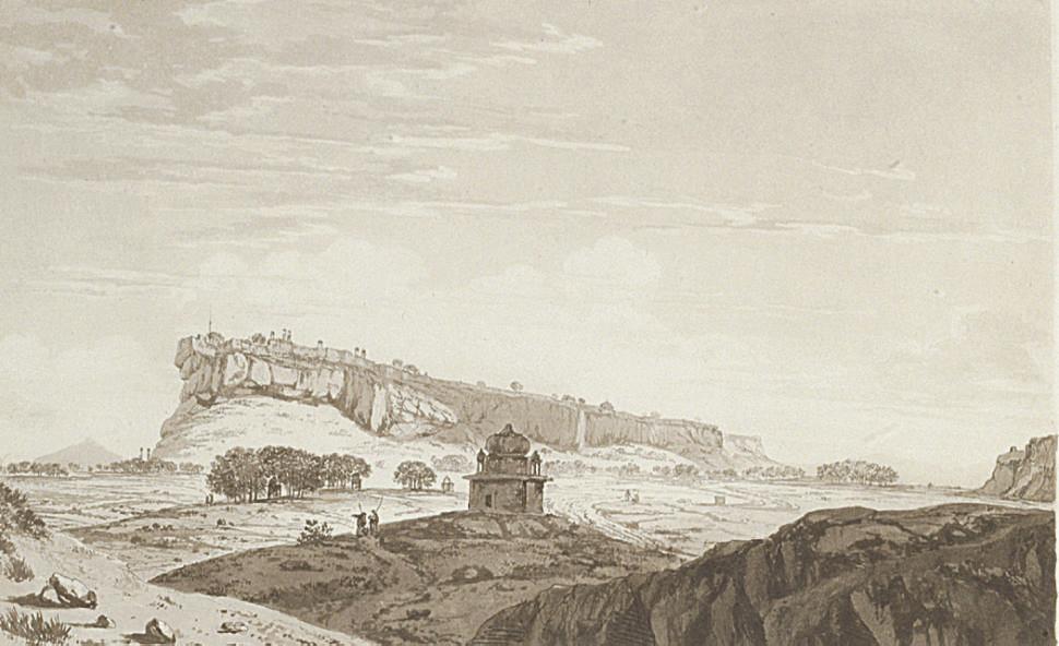 William Hodges R.A. - A View of the south side of the Fort of Gwalior, from Select Views in India, (Abbey Travel 416 no. 6)