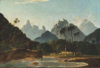 William Hodges, R.A. - A View of Vaitepiha Bay, Tahiti (Tautira Valley from Tautira Bay)