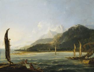 William Hodges, R.A. - Matavie Bay in the Island of Otaheite (Matavai Bay, Tahiti)