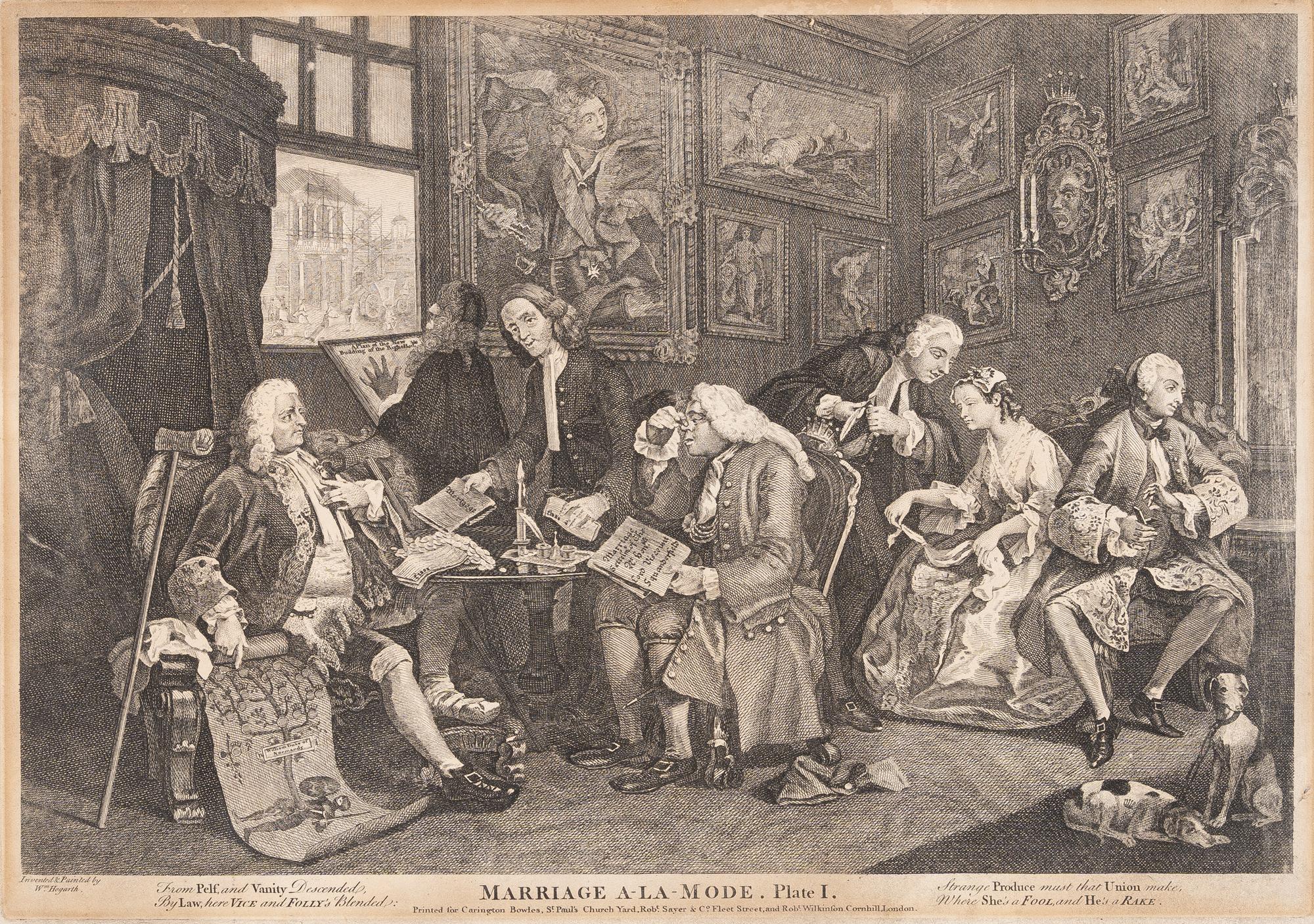 William Hogarth - Folge von 6 Bll.: Marriage à la mode