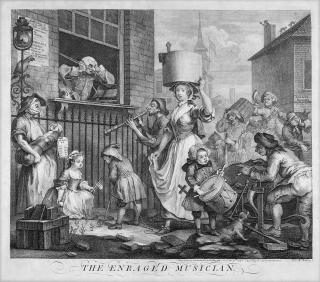 William Hogarth - The enraged Musician.