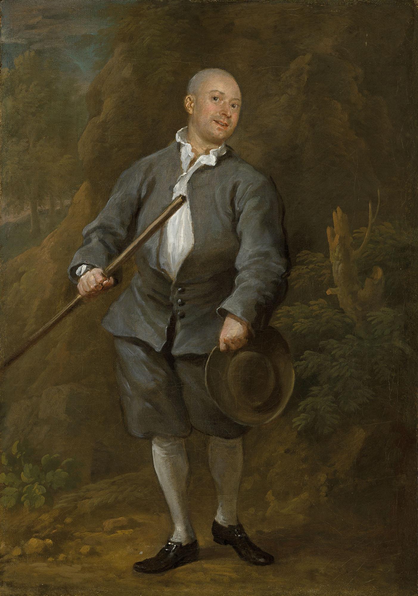 William Hogarth - The Pugilist:  A Quarterstaff Player, almost certainly James Figg (1684-1734)