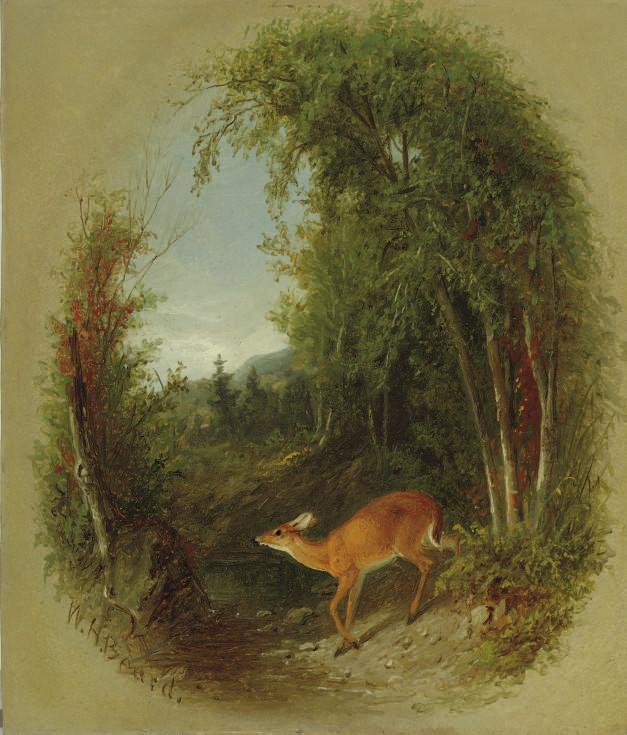 William Holbrook Beard - Deer In A Landscape