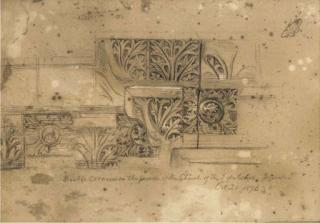 William Holman Hunt, A.R.S.A., R.W.S. - Double cornice on the faâde of the church of the sepulchre, Jerusalem