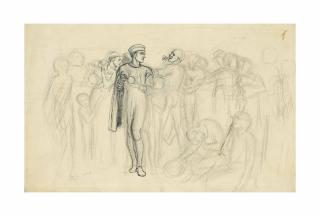 William Holman Hunt, O.M., R.A. - Columbus jeered at while propounding his theory of the round earth, orange in hand