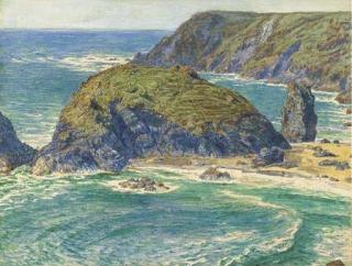 William Holman Hunt, O.M., R.W.S. - Asparagus Island, Kynance, Cornwall