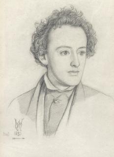 William Holman Hunt, O.M., R.W.S. - Portrait head of Sir John Everett Millais (1829-1896)