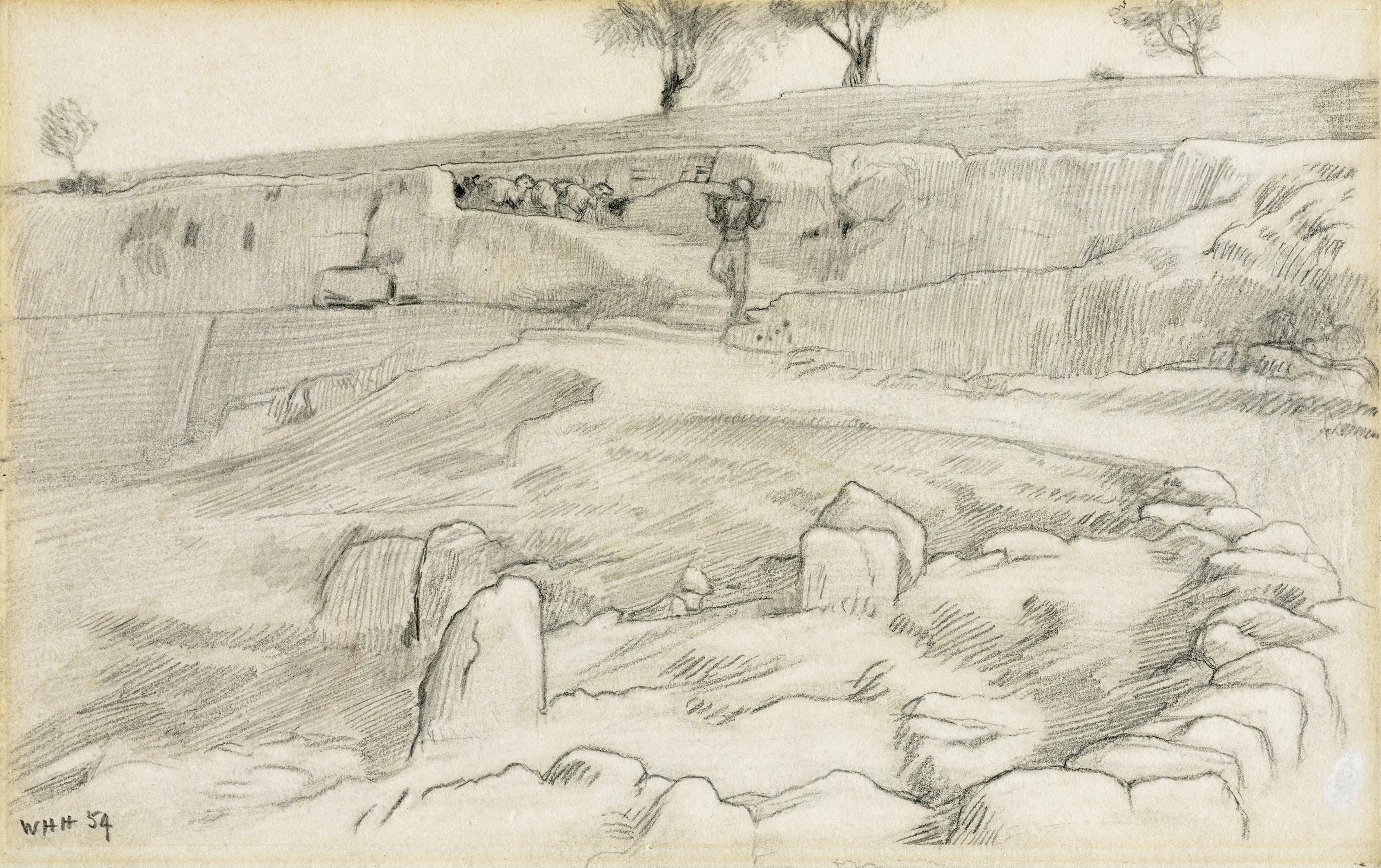 William Holman Hunt, O.M., R.W.S. - The Synagogue; The Sheik, Engedi; and The road going up from Gihon and Hinnom