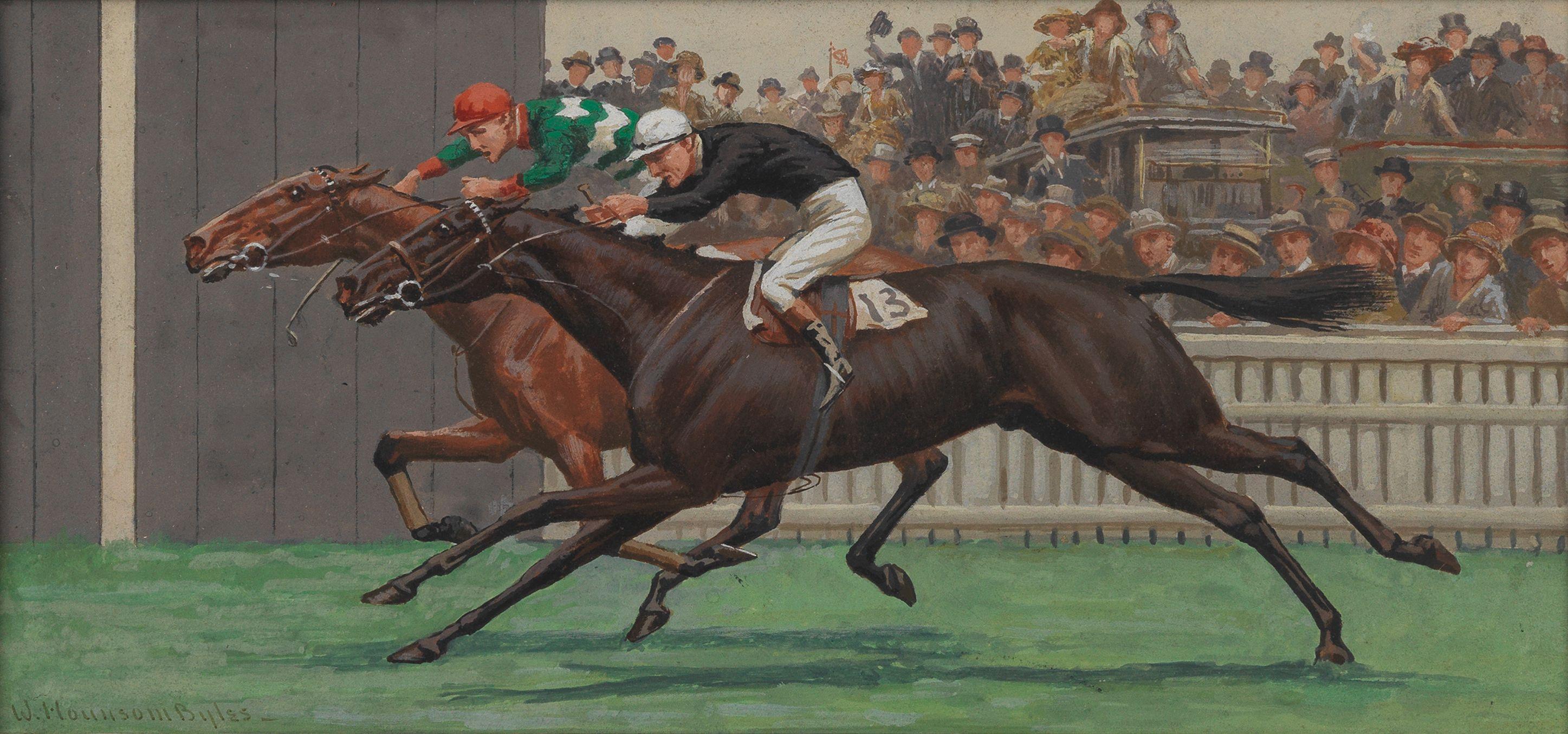 William Hounsom Byles - The Gold Cup, 1923; The 2000 Guineas Stakes, 1923; The 141St Renewal Of The Oakes Stakes, 1923; And The Kempton Park Great Jubilee Handicap, 1923 Each Sight Size 14.3 X 30.5Cm (5 5/8 X 12In). (4)