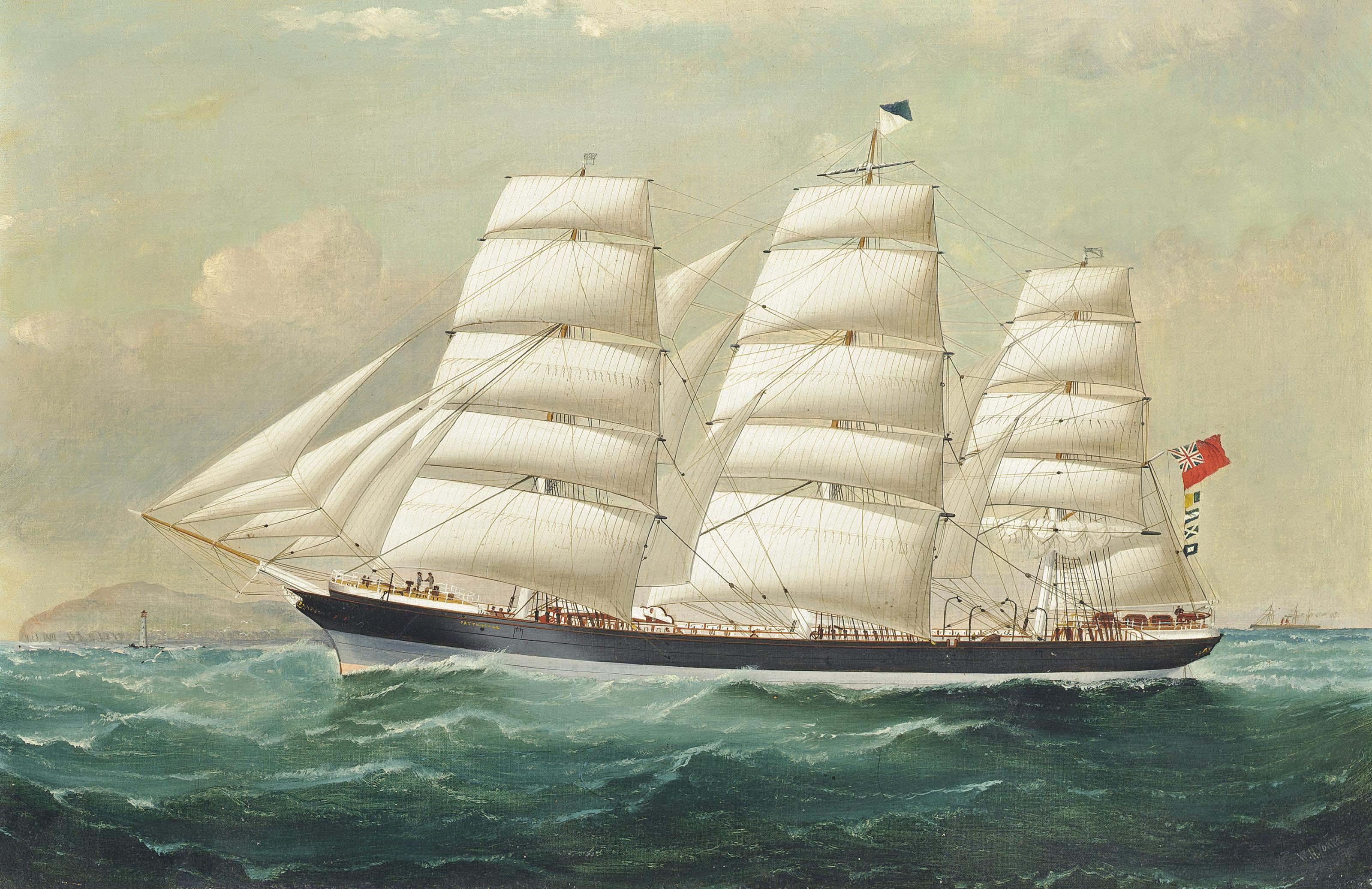 William Howard Yorke - The English Full-Rigger Patterhall Inward-Bound To Liverpool Off The South Stack Lighthouse