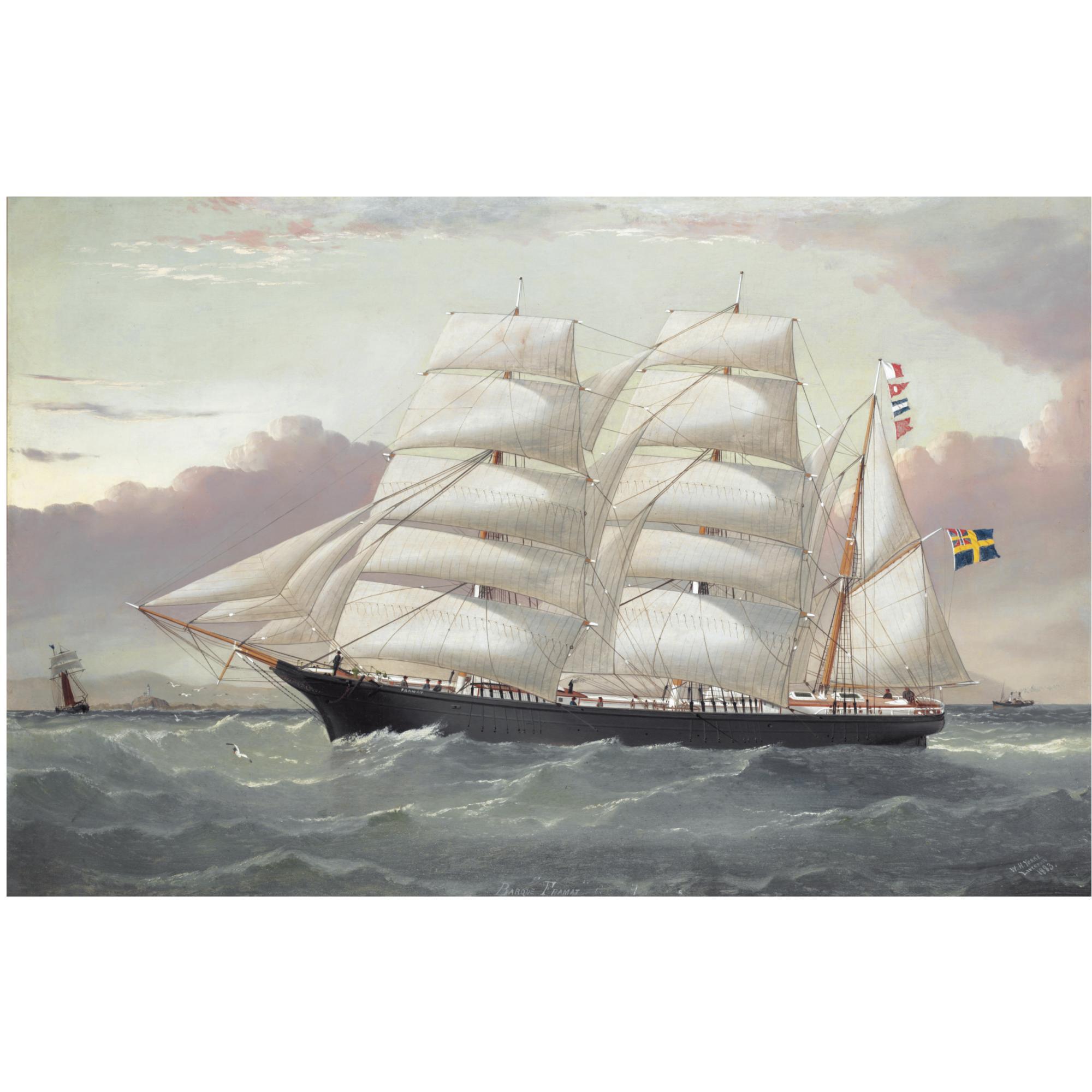 William Howard Yorke - The Three Masted Barque \'Framat\' Inward Bound For Liverpool Off The Coast Of North Wales