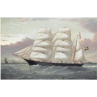 William Howard Yorke - The Three Masted Barque \'Framat\' Inward Bound For Liverpool Off The Coast Of North Wales