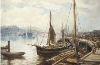 William Howard - Unloading the catch on the jetty at Whitby