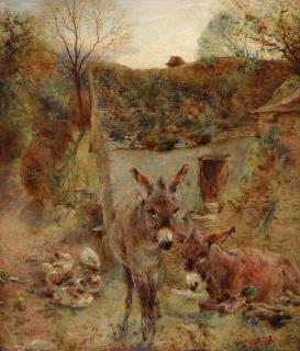 William Huggins - Donkeys and ducks