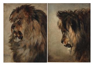 William Huggins - Head studies of lions from Christian and the Lions each 22.2 x 16.5cm (8 3/4 x 6 1/2in). (2)