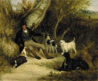 William J. Shayer - Gentleman At Rest With His Gun Dogs