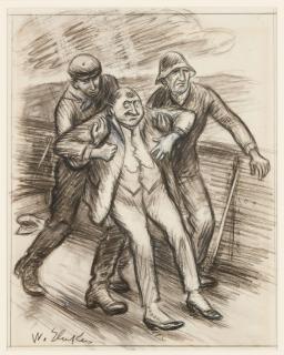William James Glackens - At a Quick Run They Skidded Him on His Heels
