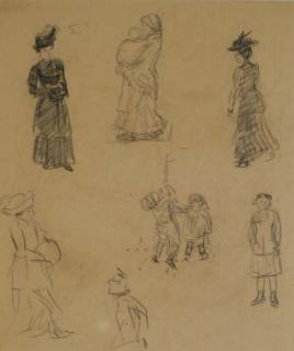 William James Glackens - Figure sketches #6