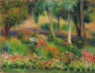 William James Glackens - Garden with Birdbath