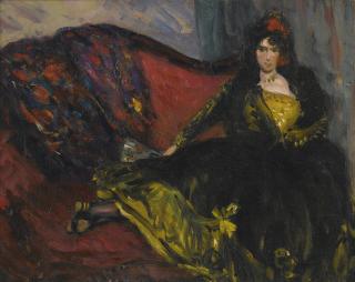 William James Glackens - Spanish Lady On Sofa