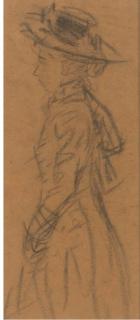 William James Glackens - Study of A Lady Wearing A Hat