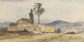 William James Müller - A figure before a mosque, Egypt