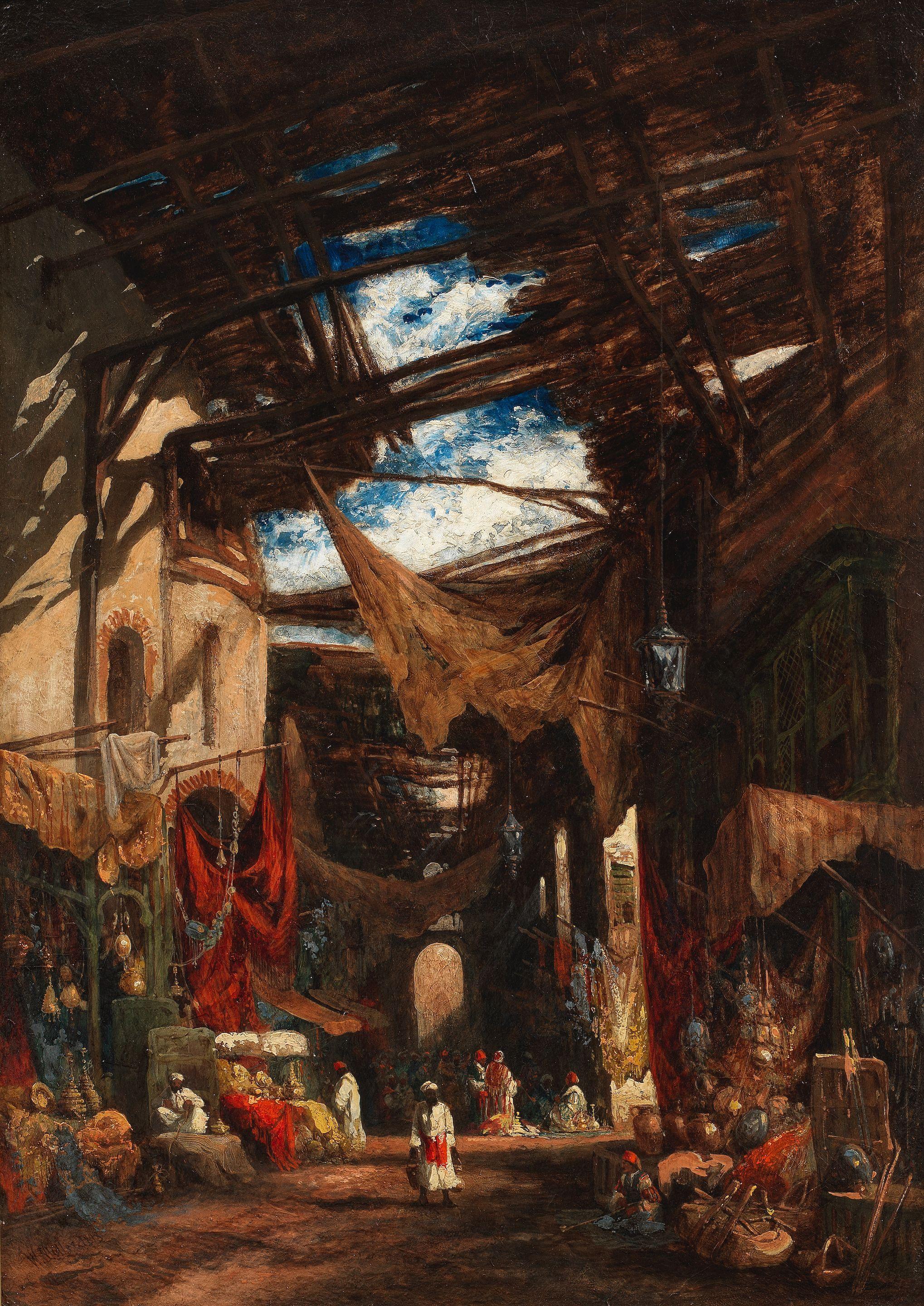 Carpet bazaar, Cairo by William James Müller Art.Salon