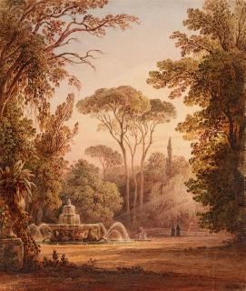 William James Müller - Park der Villa Borghese in Rom
