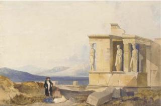 William James Müller - View of the east front of the Acropolis, Athens
