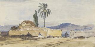 William James Muller - A figure before a mosque, Egypt