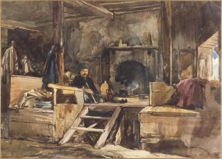 William James Muller - A seated man in an interior, Asia Minor