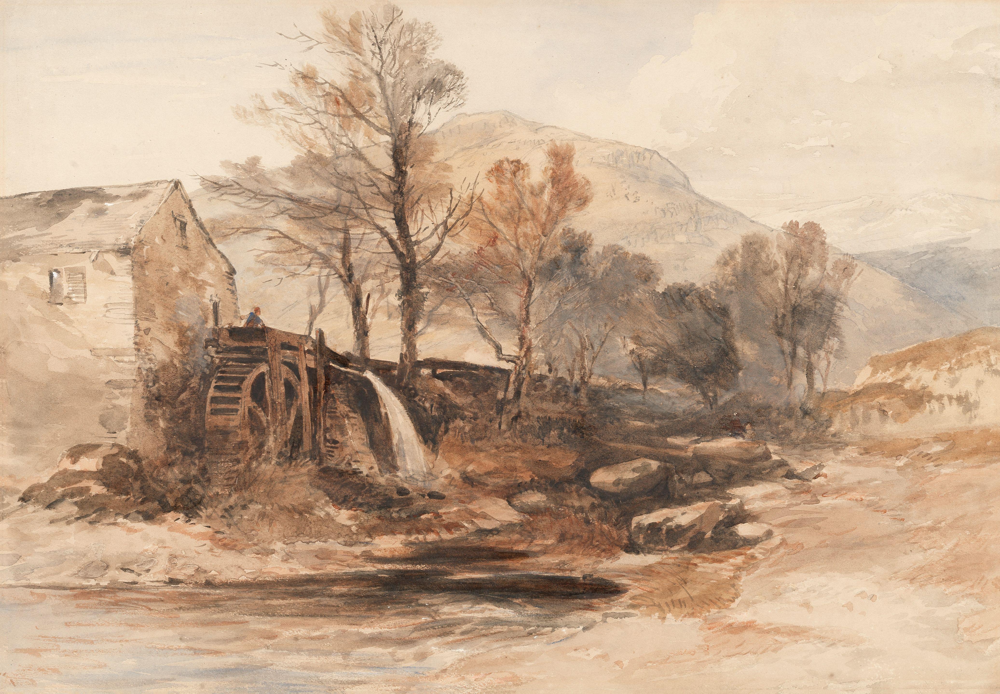 William James Muller - A Watermill In North Wales