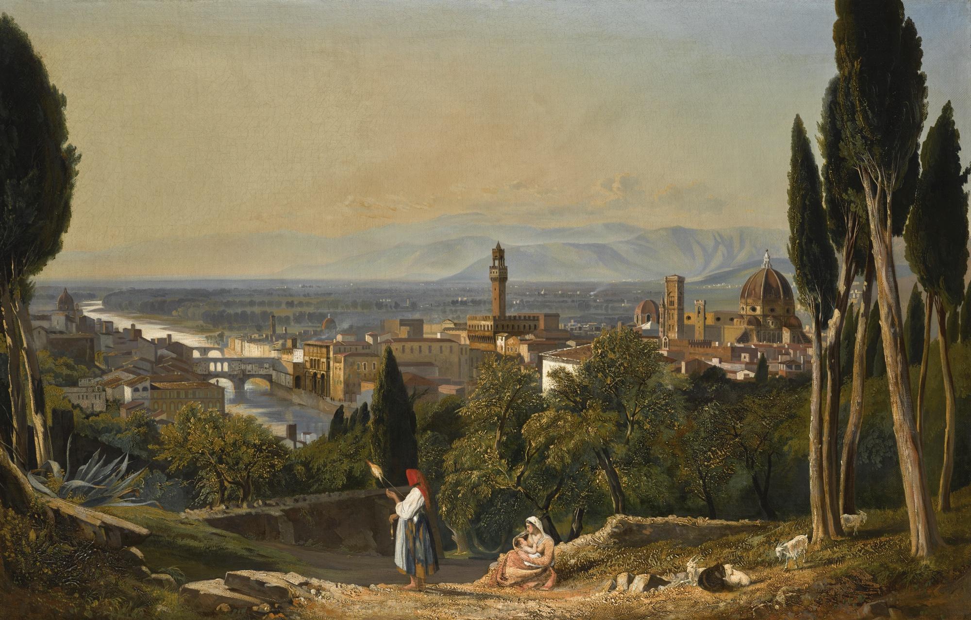 William James Muller - Florence, A View Of The City And The River Arno From San Miniato