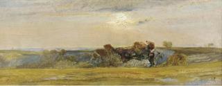 William James Muller - Sunrise over Downland