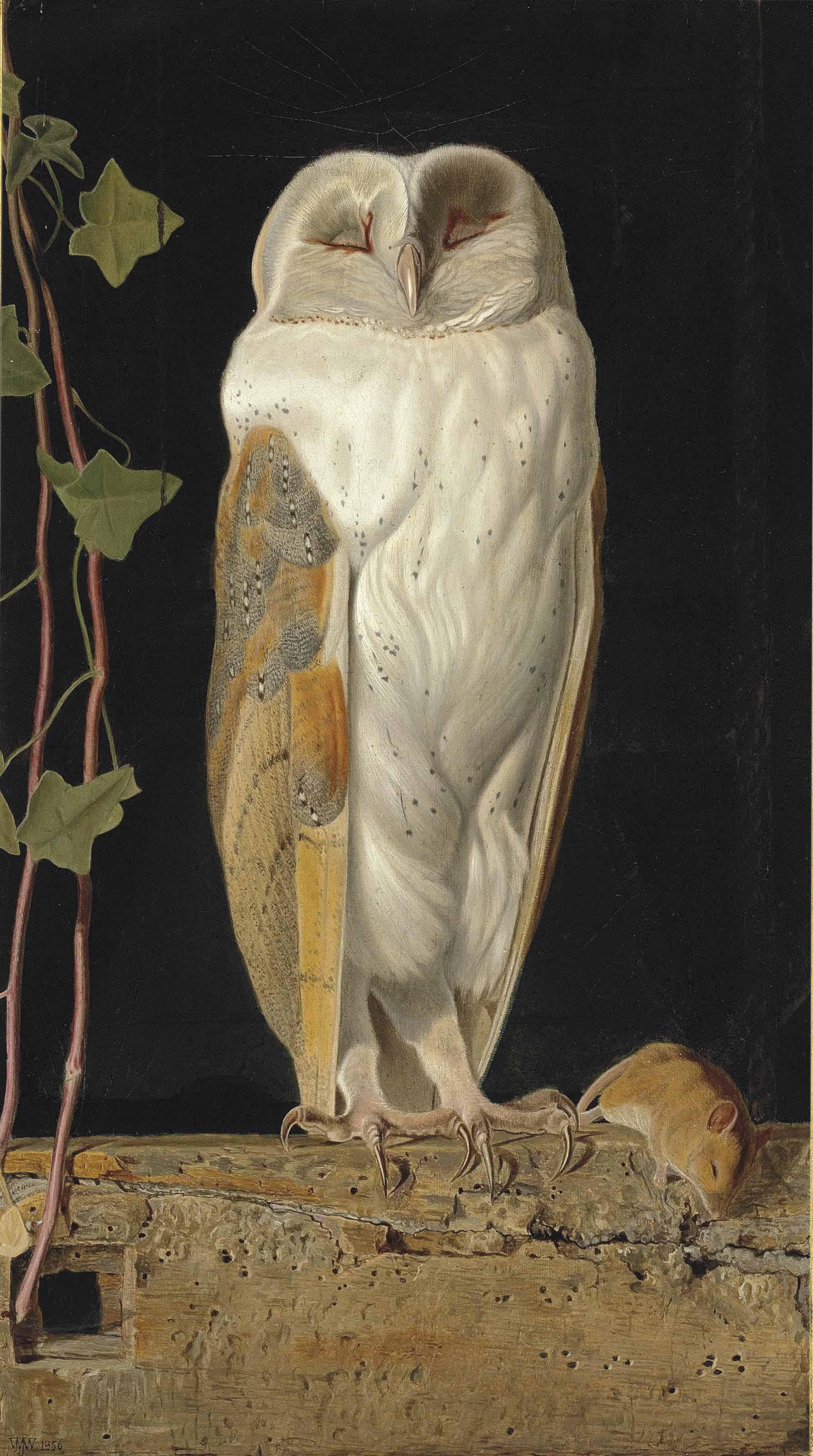 William James Webbe - The White Owl. \'Alone and warming his five wits, The white owl in the belfry sits\'