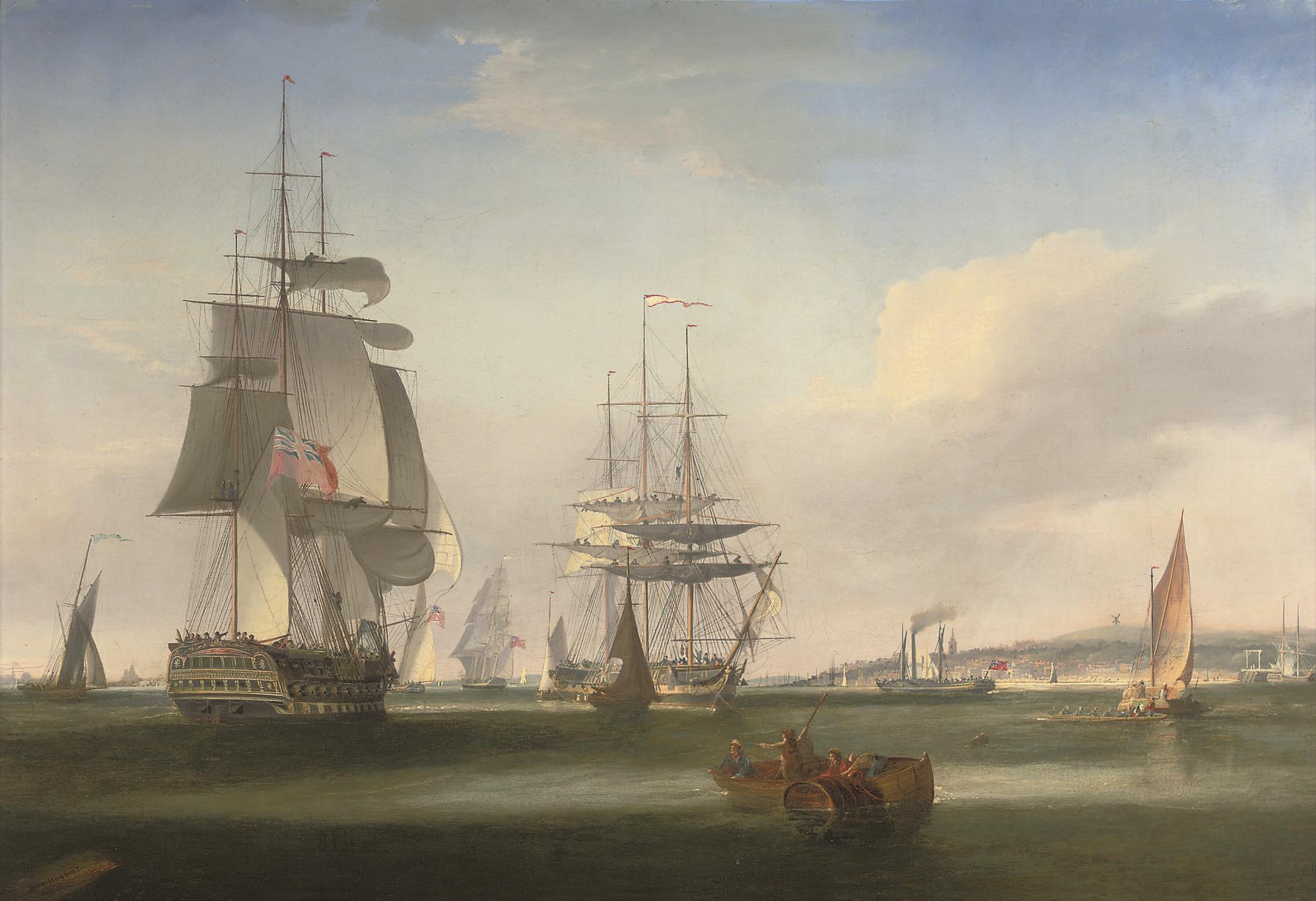 William John Huggins - Shipping in the Thames off Gravesend