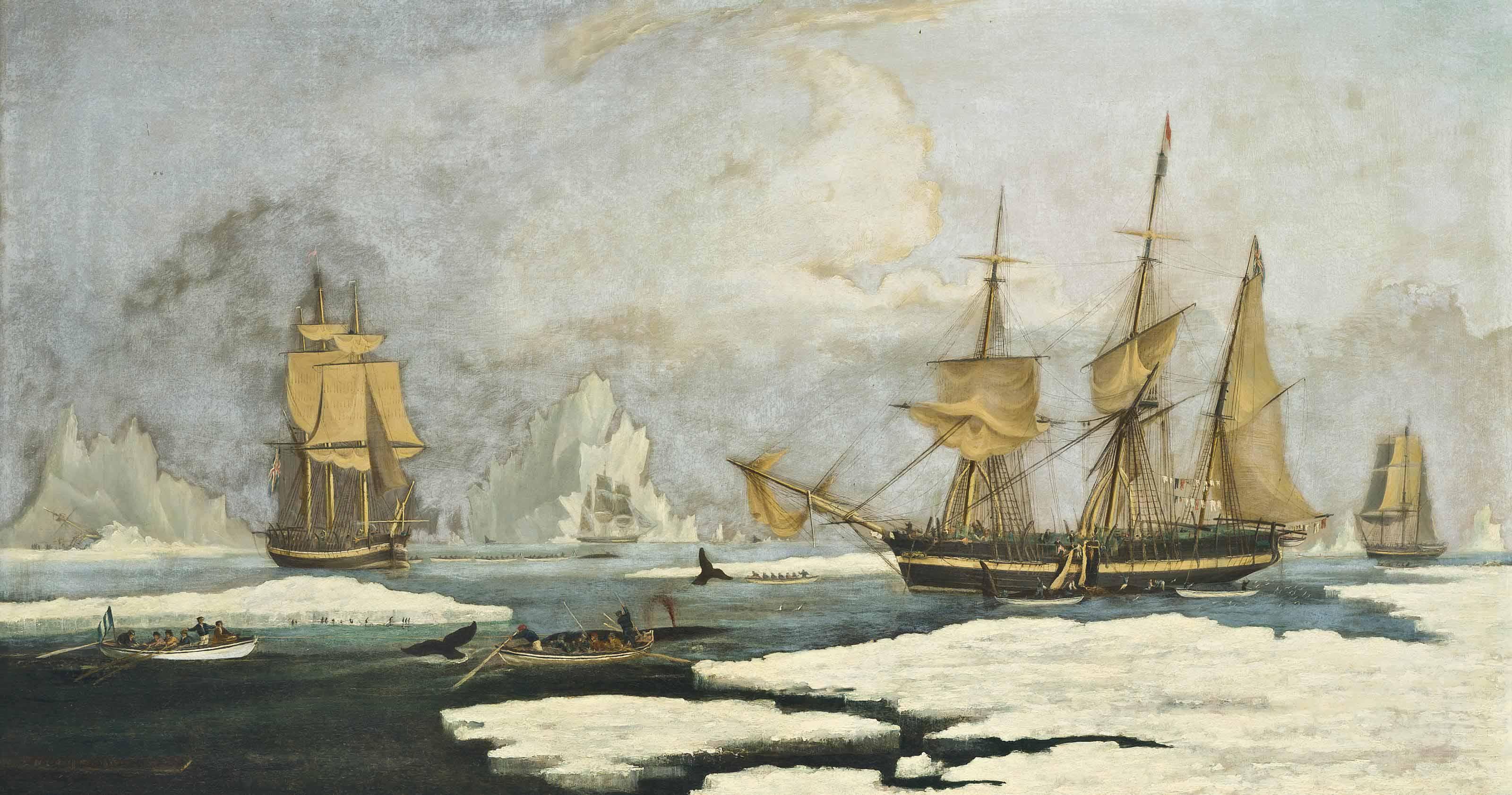 William John Huggins - The Northern Whale Fishery: The Ship Harmony Of Hull And Other Ice-Bound Whalers, Hunting Seals, Narwhals And Whales On The Davis Straits Whaling Ground Off Greenland