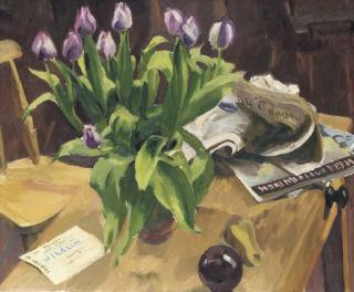 William John Leech, R.H.A. - Flowers in a vase, still life