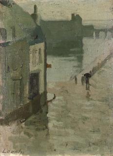 William John Leech, R.H.A. - Rainy day, Concarneau