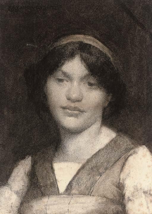 William John Wainewright, R.W.S. - Head of a gypsy girl