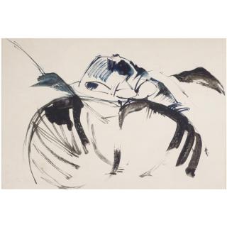 William Johnstone - Landscape Sketch; Eildon Hills Near Melrose; Flower Border, Eldon