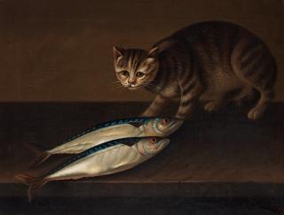 William Jones of Bath - A cat with two fish
