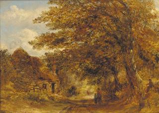 William Joseph J. C. Bond - Figures on a woodland lane