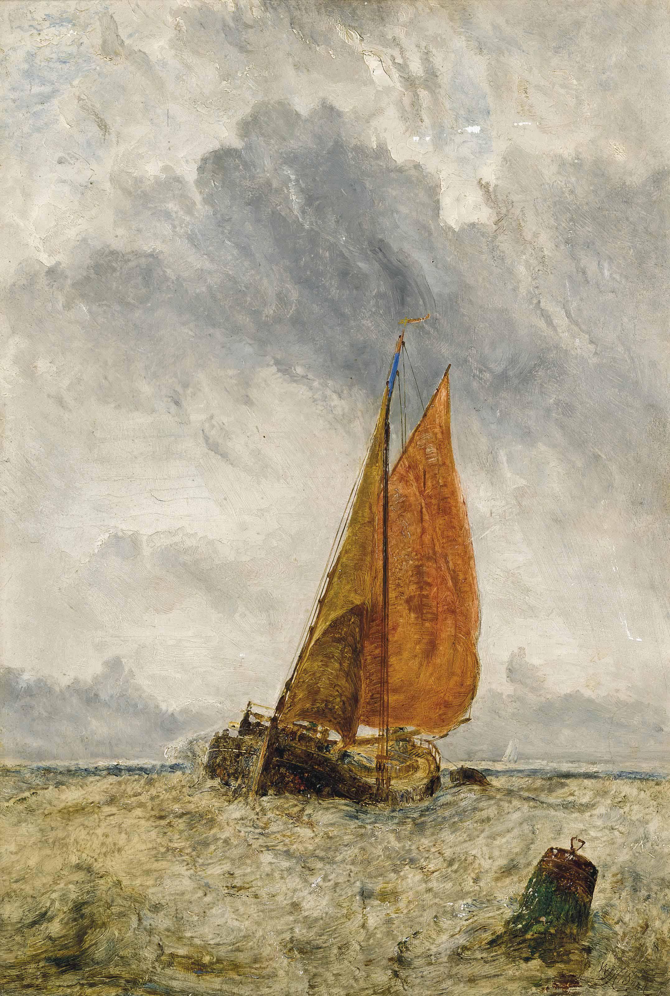 William Joseph Julius Caesar Bond - Hay barge in open water